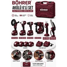 Böhrer Böher BA011395 4 Batarya 2 Şarj Aleti Kombo Akülü 6lı Budama Seti - 36V 5AH