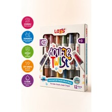 Let's Doubletwist Çift Taraflı Çevirmeli Mum Boya 12 Renk (6’lı)
