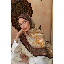 İmaj Butik Mürdüm Pudra Desenli Ipek Şal