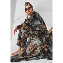 Alfasa Mayo Üzerine Tek Pareo Kimono 7050 Yeşil