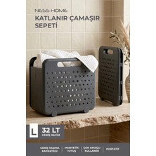 Kitchen Life 32 Lt Katlanabilir Çamaşır Sepeti Portatif Kirli Sepeti,oyuncak Sepeti Çamaşır Selesi