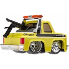 Aesco Cartuned S3 1987 Chevy C10 Sarı Çekici Araba, Diecast Arabası, Metal Gövde, Çok Renkli