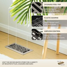 Aesco Decor Grates Oryantal Floor Dizini, Gümüş, AJH410-NKL