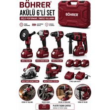 Böhrer BA011386 Kombo 6 Set +4 Batarya ve 2 Şarj Aleti - Taşlama+Somun+Kırıcı+Vidalama+Dekupaj+Sunta Kesme