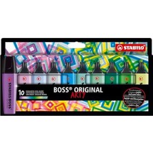 Aesco Orıgınal Arty - Fosforlu Kalem - 10'lu Paket - 10 Farklı Soğuk Renkler