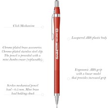 Aesco Office Simo Mekanik Kurşun Kalem Kırmızı 0.5 mm