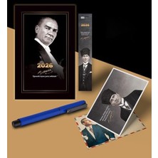 Aesco 2026 Gazi Paşa Atatürk Ajandası Ayraç Kartpostal Kalem - Lacivert