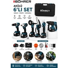 Böhrer BA011393 4 Batarya 2 Şarj Aleti 6 Makine Kombo Set - 36V 5AH - Makas ve Testereli