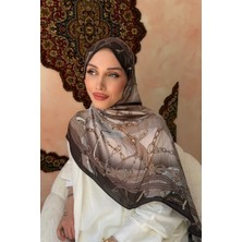 İmaj Butik Koyuv Vizon Desenli Ipek Şal
