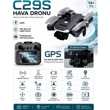 Atlt Atlantis C29S Gps Drone Ekranlı Kumanda Özel Öantalı LED Işıklı 360 Derece Engel Algılamalı Profesyonel Hd Hava Dronu Elektirikli Lens 50X Zoom Fırçasız Motor Katlanabilir Tasarımı