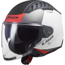 Ls2 Copter 2 Urbane Mat Beyaz-Kırmızı Kask