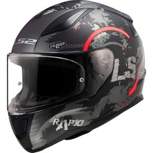 Ls2 Rapıd 2 Cırcle Mat Siyah-Kırmızı Kask