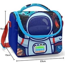 Aesco Erkek Çocuk Mavi Astronot Okul ve Piknik Beslenme Çantası
