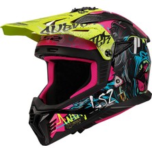Ls2 Fast 2 Gorılla Mor-Neon Sarı Kask