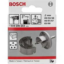 Aesco Accessories 8 Parçalı Testere Çelengi Seti (Ahşap, Plastik, Ø 25-68 Mm, Matkap Aksesuarı)
