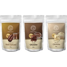 Kahve Dükkanı 1x100 Gr Orta Kavrulmuş Türk Kahvesi 1x100 Gr Sıcak Çikolata 1x100 Gr Beyaz Çikolata