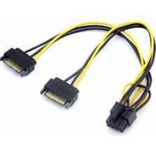 Aesco 2x Sata To 8 Pin (6+2) Pci-E Express Güç Molex Power Kablosu Çevirici Dönüştürücü 4327