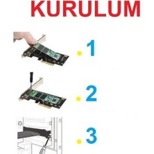 Aesco 4446 Pci-E Express 3.0 X4 To Nvme M.2 M Key Ngff SSD Çevirici Dönüştürücü Kart Adaptör