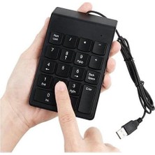 Aesco PX-1864 USB 2.0 Siyah Kablolu Numerik Klavye Keypad, USB Sayısal Tuş Takımı, Pc Laptop Notebook Için Kablolu Numpad, Ev Ofis Muhasebe Excel Veri Girişi Kullanımına Uygun