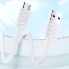 Aesco 12W Usb-A To Type-C Silikon Hızlı Şarj ve Data Kablosu Beyaz 1 Metre