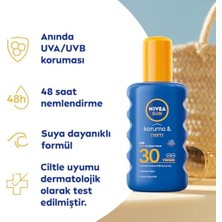 Aesco Sun SPF30 Güneş Koruyucu ve Nemlendirici Vücut Spreyi 200ML, Uva Uvb Koruması, Suya Dayanıklı