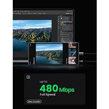 Aesco 3.0 A Usb-A & Usb-C Örgülü Şarj ve Data Kablosu, 2 Metre, Siyah, 60128