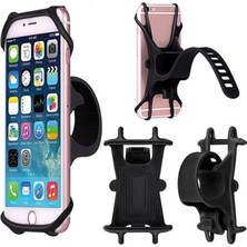 Aesco Usin Motosiklet, Mobilet, Motor, Bisiklet, Scooter Gidon Uyumlu Kauçuk Cep Telefonu Tutacağı, Siyah