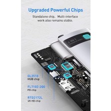 Aesco Metal Gleam 6 In 1, Çok Fonksiyonlu Bilgisayar/telefon Hub Adaptörü, Gri, Bağlantı Sayısı: 6, Giriş: USB Type C, Çıkış: USB Type A 3.0 x 3, USB Type C (Pd),seyahat Boy