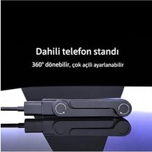 Aesco Katlanabilir Standlı Type-C To Type-C Adaptör Taşınabilir Mini Dock Şarj ve Veri Dönüştürücü Anahtarlık Tasarım 240W Hızlı Şarj Destekli