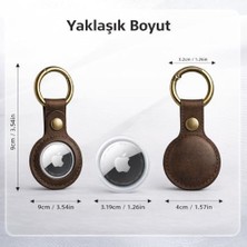 Aesco Apple Airtag Deri Anahtarlık, Haiki Gerçek Deri, Airtag Anahtarlık Deri