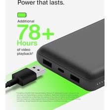 Aesco USB C Taşınabilir Powerbank 20000 Mah, USB Tip C Giriş Çıkış Bağlantı Noktalı 20K Güç Bankası Için USB C - A Kablosu Dahil 2 USB A Bağlantı Noktası, Siyah