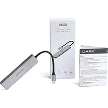 Aesco Dark USB 3.1 Type-C 6 In 1 Hdmı/tf Sd Kart Okuyucu/usb 3.0 & USB 2.0 / Usb-C Pd Dönüştürücü Çevirici Hub (DK-AC-U31X38)
