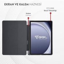 Aesco Galaxy Tab A9 Plus X210/GALAXY Tab A11+ ile Uyumlu Kalem Bölmeli Trifolding Cover Tablet Kılıf Katlanabilir Standlı Otomatik Uyku Modlu Darbe Emici Ince Tasarım Siyah