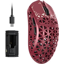 Aesco Attack Shark R5 Ultra Karbon Fiber Hyperspeed Kablosuz Gaming Mouse – 39G Süper Hafif, PAW3950MAX Sensör, 42000 Dpı, 8000Hz Kablosuz Polling, Bt/2.4g/kablolu Usb-C, Windows/mac Uyumlu – Red
