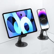 Aesco Profesyonel Telefon Tutucu A+ Kalite 360 Derece Ayalarlanabilir Ultra Ince Gerçek Tok Alüminyum Gövde Telefon Tutucu Masaüstü Telefon Stand F17S Siyah (Siyah)