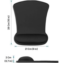 Aesco Flexpad Bilek Destekli Konfor Kaymaz Ergonomik Mouse Pad Siyah Siyah