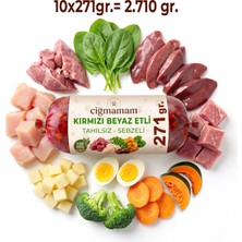 Çiğmamam Kırmızı ve Beyaz Etli Tahılsız Sebzeli Barf Köpek Maması 2.71 kg - 271 G x 10