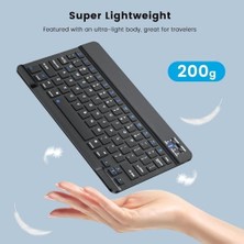 Aesco Bluetooth Kablosuz Şarjlı Türkçe Q Klavye Alüminyum Alışım Mini Pilli Mouse Süper Hafif Taşınabillir Bluetooth Eşleştirmeli Midi Klavye 25CM x 15CM
