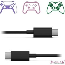 Aesco Gaming Type-C To Type-C Kablo - Siyah 1.5 Metre | Xbox, Ps5 Gamepad ve Akıllı Telefonlar Için Hızlı Şarj Kablosu
