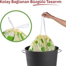 Aesco Ekstra Güçlü Limon Kokulu Büzgülü Orta Boy Çöp Poşeti 15LI