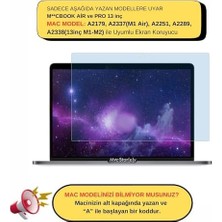Aesco MacBook Air M1 ve MacBook Pro M1-M2 13 Inç Uyumlu Şeffaf Anti Blueray Ekran Koruyucu Göz Yormayan Touch Bar Touch Id Şeffaf