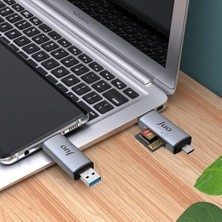 Aesco USB 3.2 Type-C ve Usb-A Otg Sd ve Micro Sd Hafıza Kart Okuyucu