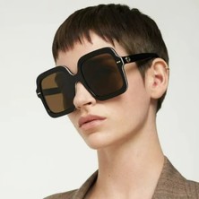 Gucci GG1241S 001 Siyah Kahverengi Kadın Güneş Gözlüğü