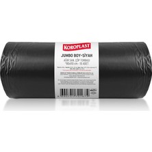 Aesco Ağır Sanayi Çöp Torbası Jumbo Boy Siyah 10'lu 80X110 Cm, Dayanıklı & Sızdırmaz, Çift Katlı, Geri Dönüştürülebilir Çöp Poşeti, Fabrika, Şantiye, Sanayi, Restoran, Otel, Hastane, Atölye