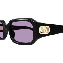 Valentino VG0016S 002 Black Violet Rectangle Gunes Gozlugu
