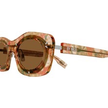 Alexander McQueen Mcq MQ0358S 003 Şeffaf Kahverengi Unisex Güneş Gözlüğü