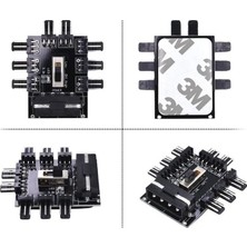 Aesco 8 Port Fan Çoklayıcı Hub Y Pwm Splitter Ide Molex Soğutma 3 Pin 4 Switch Anahtarlı 4336
