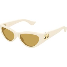 Valentino VG0014S 004 Ivory Nicotine Cat Eye V Logo Gunes Gozlugu
