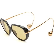 Bottega Veneta BV1436S 001 Siyah Sarı Unisex Güneş Gözlüğü