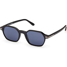 Tom Ford Joey-02 TF1301 01V Parlak Siyah Mavi Unisex Güneş Gözlüğü